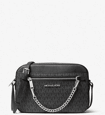 Michael Kors Dámská kabelka,crossbody Jet Set černá logová s řetízkem