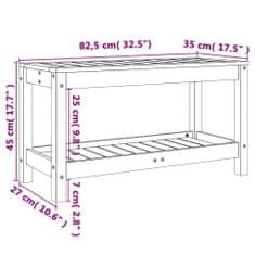 Vidaxl Zahradní lavice černá 82,5 x 35 x 45 cm masivní borové dřevo