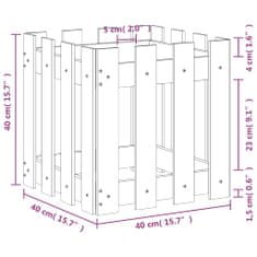 Vidaxl Zahradní truhlík plotový design 40x40x40 cm impregnované dřevo