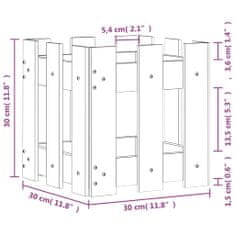 Vidaxl Zahradní truhlík plotový design 30x30x30 cm impregnované dřevo