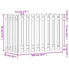 Vidaxl Vyvýšený záhon plotový design 100x50x70cm impregnovaná borovice