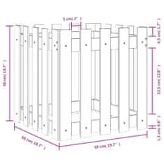 Vidaxl Zahradní truhlík plotový design 50x50x50 cm impregnované dřevo