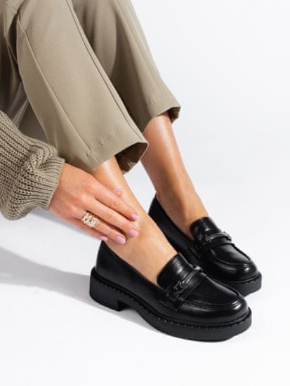 Amiatex Trendy polobotky dámské černé platforma + Ponožky Gatta Calzino Strech