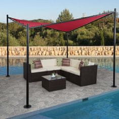 MCW Pergola F85, markýza pro zahradní altán, robustní ocelový rám ~ 3x3m bordeaux