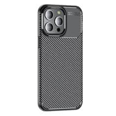 OEM Kryt iPhone 15 Pro Armored Shockproof Carbon Fiber černé