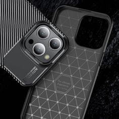 OEM Kryt iPhone 15 Pro Armored Shockproof Carbon Fiber černé