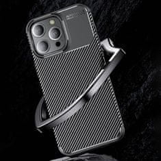 OEM Kryt iPhone 15 Pro Armored Shockproof Carbon Fiber černé