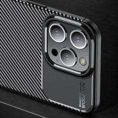 OEM Kryt iPhone 15 Pro Armored Shockproof Carbon Fiber černé