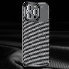 OEM Kryt iPhone 15 Pro Armored Shockproof Carbon Fiber černé