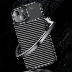 OEM Kryt iPhone 15 Armored Shockproof Carbon Fiber černé