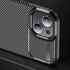 OEM Kryt iPhone 15 Armored Shockproof Carbon Fiber černé