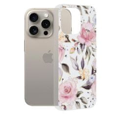 Techsuit Kryt iPhone 15 Pro Techsuit - Marble Series - Chloe White