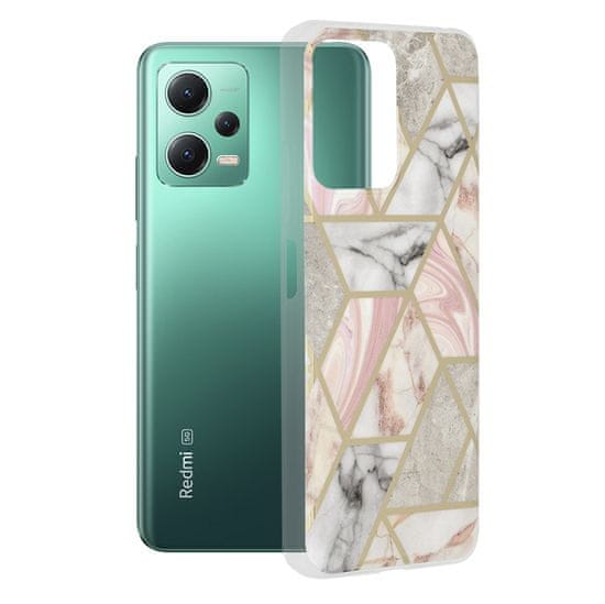 Techsuit Kryt Xiaomi Redmi Note 12 5G / Poco X5 Techsuit - Marble Series - Pink Hex