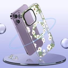 Tech-protect Kryt Samsung iPhone 15 Tech-Protect MagMood MagSafe White Daisy transparentní