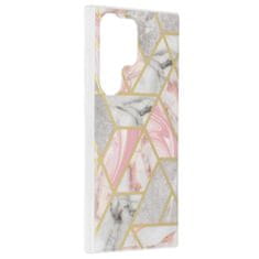 Techsuit Kryt Samsung Galaxy S23 Ultra Techsuit - Marble Series - Pink Hex