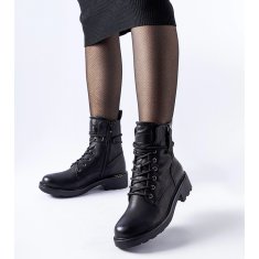 Černé boty s ozdobným zipem velikost 40