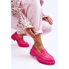 Kožené mokasíny Slip-on Platform Pink velikost 40