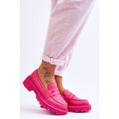 Kožené mokasíny Slip-on Platform Pink velikost 40