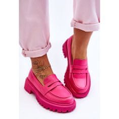 Kožené mokasíny Slip-on Platform Pink velikost 40