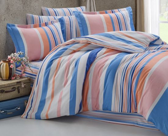 Brotex Prodloužené povlečení bavlna 140x220, 70x90cm Mart blue-pink