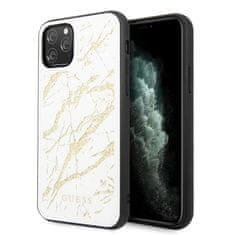 Guess Guess Marble Glass Gold Glitter - Kryt Na Iphone 11 Pro Max (Bílý)