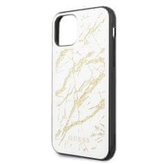 Guess Guess Marble Glass Gold Glitter - Kryt Na Iphone 11 Pro Max (Bílý)