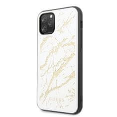 Guess Guess Marble Glass Gold Glitter - Kryt Na Iphone 11 Pro Max (Bílý)