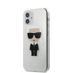 Karl Lagerfeld Karl Lagerfeld Iconik Glitter - Iphone 12 Mini Kryt (Stříbrný)