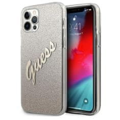 Guess Guess Glitter Gradient Script - Kryt Na Iphone 12 / Iphone 12 Pro (Zlatý)