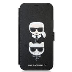 Karl Lagerfeld Karl Lagerfeld Booktype Saffiano Karl & Choupette Heads - Kryt Na Iphone 12 Mi