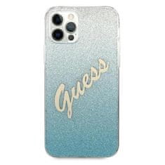 Guess Guess Glitter Gradient Script - Kryt Na Iphone 12 / Iphone 12 Pro (Modrý)