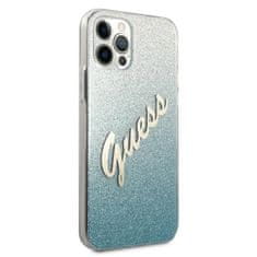 Guess Guess Glitter Gradient Script - Kryt Na Iphone 12 / Iphone 12 Pro (Modrý)