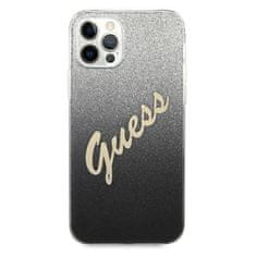 Guess Guess Glitter Gradient Script - Kryt Na Iphone 12 / Iphone 12 Pro (Černý)