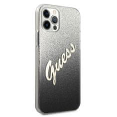 Guess Guess Glitter Gradient Script - Kryt Na Iphone 12 / Iphone 12 Pro (Černý)