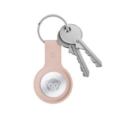 shumee Crong silikonové pouzdro s kroužkem na klíče – ochranné pouzdro na klíče pro Apple AirTag (pískově růžové)