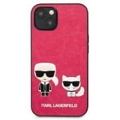 Karl Lagerfeld Karl Lagerfeld Pu Leather Karl & Choupette Embossed - Pouzdro Na Iphone 13 (Fuchsie