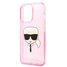 Karl Lagerfeld Karl Lagerfeld Karl's Head Glitter - Kryt Na Iphone 13 Pro Max (Růžový)