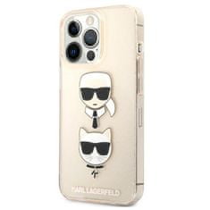 Karl Lagerfeld Karl Lagerfeld Glitter Karl & Choupette Head - Kryt Na Iphone 13 Pro (Zlatý)