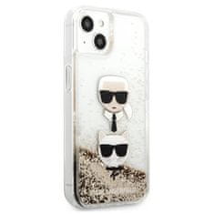 Karl Lagerfeld Karl Lagerfeld Tekuté Třpytky Karl & Choupette Head - Iphone 13 Mini Pouzdro (