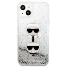 Karl Lagerfeld Karl Lagerfeld Tekuté Třpytky Karl & Choupette Head - Iphone 13 Mini Pouzdro (