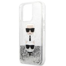 Karl Lagerfeld Karl Lagerfeld Tekuté Třpytky Karl & Choupette Head - Pouzdro Na Iphone 13 Pro Ma