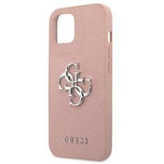 Guess Guess Saffiano 4G Big Silver Logo - Kryt Na Iphone 13 Mini (Růžová)