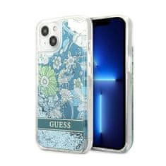 Guess Guess Liquid Glitter Flower - Kryt Na Iphone 13 Mini (Modrá/Zelená)