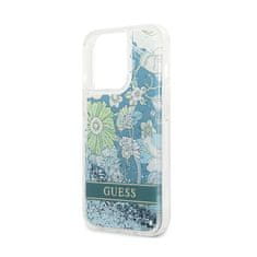 Guess Guess Liquid Glitter Flower - Kryt Na Iphone 13 Pro Max (Modrá/Zelená)