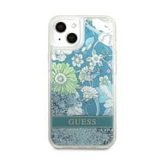 Guess Guess Liquid Glitter Flower - Kryt Na Iphone 13 (Modrý/Zelený)