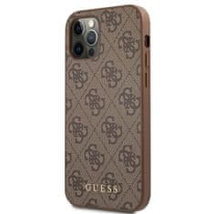 Guess Guess 4G Metal Gold Logo - Kryt Na Iphone 12 / Iphone 12 Pro (Hnědý)