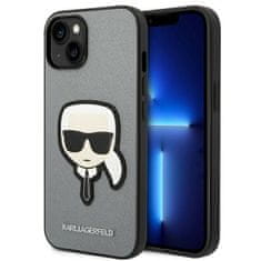 Karl Lagerfeld Karl Lagerfeld Saffiano Karl Head Patch Case - Iphone 14 Plus Kryt (Stříbrný