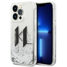 Karl Lagerfeld Karl Lagerfeld Liquid Glitter Big Logo Case - Kryt Na Iphone 14 Pro (Stříbrný)