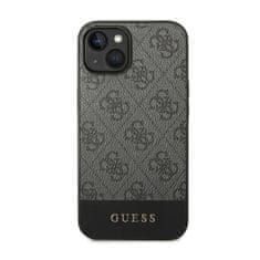 Guess Kolekce Kovového Loga Guess 4G Bottom Stripe – Pouzdro Na Iphone 14 Plus (Šedé)