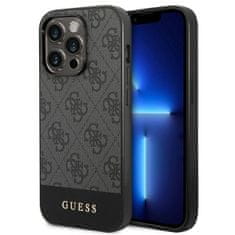 Guess Kolekce Kovového Loga Guess 4G Bottom Stripe – Pouzdro Na Iphone 14 Pro (Šedé)